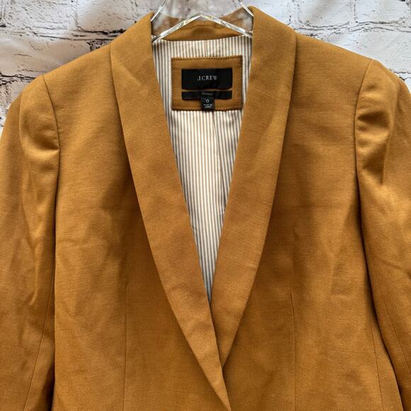 J. Crew Blazer Parke Tan 98% Wool Flannel Size O Classic Work Academia Office - Picture 3 of 8